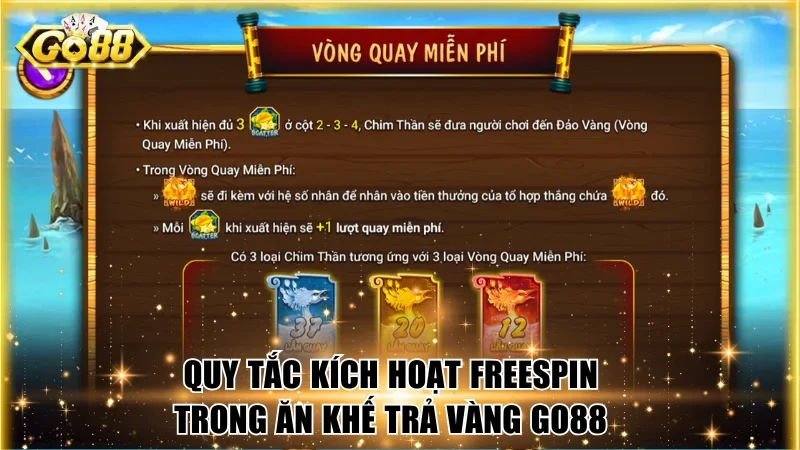Quy tắc kích hoạt Freespin trong game Ăn Khế Trả Vàng Go88